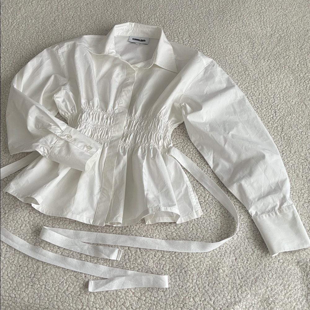 Saint Art Yvonne ruched tie blouse XS - Picture 4 of 16